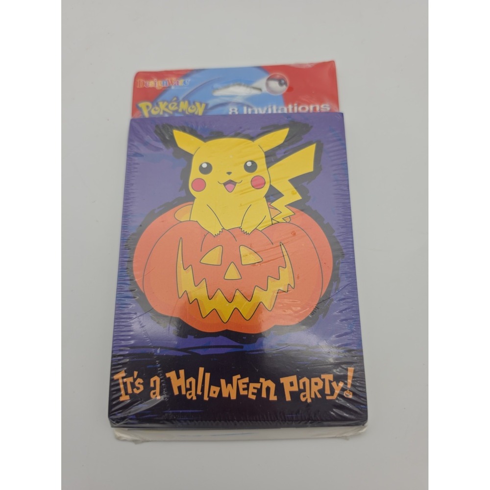 Vintage Pokémon Invitations It's a Halloween Party! New Sealed